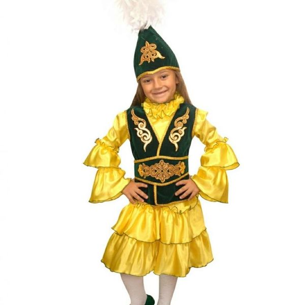 Казахская девочка (р-р 38; комплект: шапка, жилет, платье, пояс), шт (Вид 1)