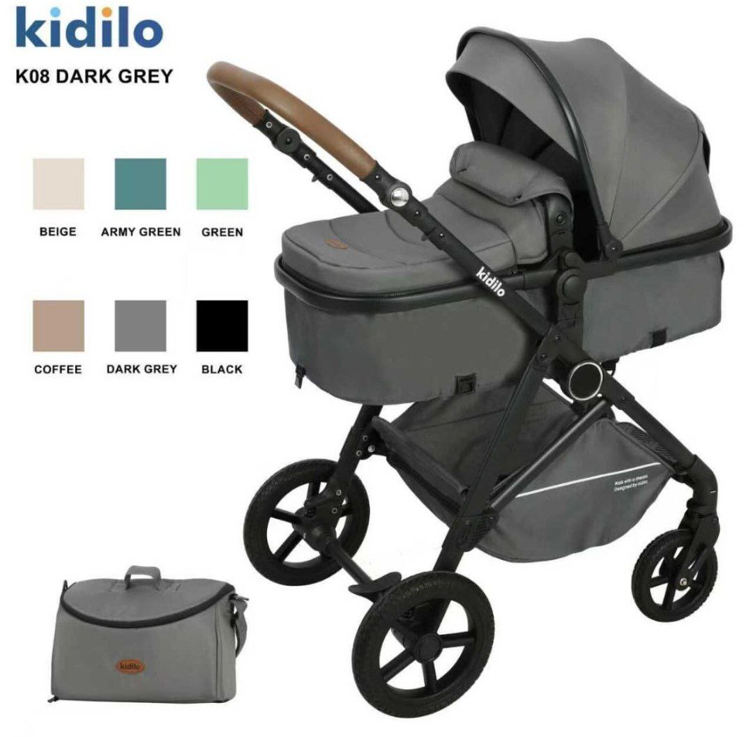 Коляска детская, цвет Dark Gray K 08 kidilo