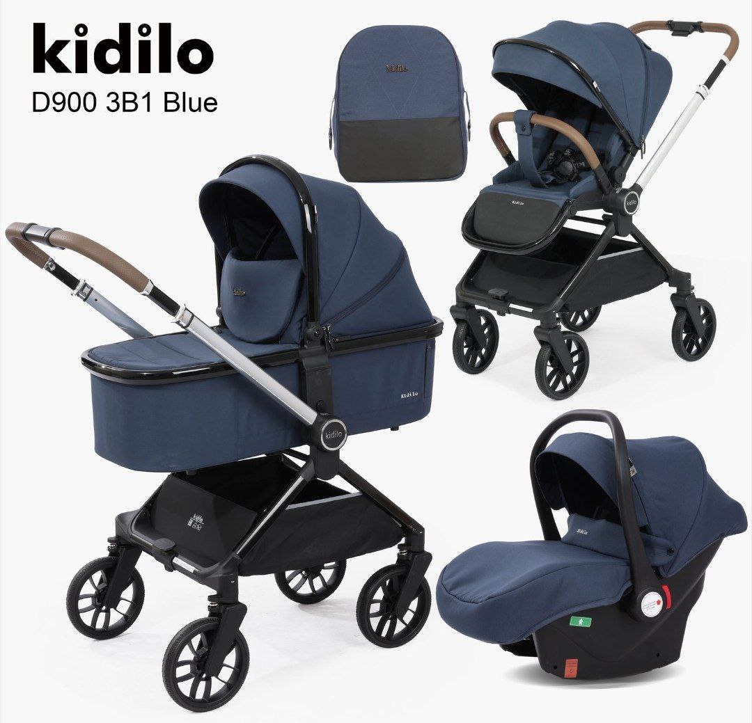 Детская коляска,цвет Blue арт.D900 3в1 Kidilo