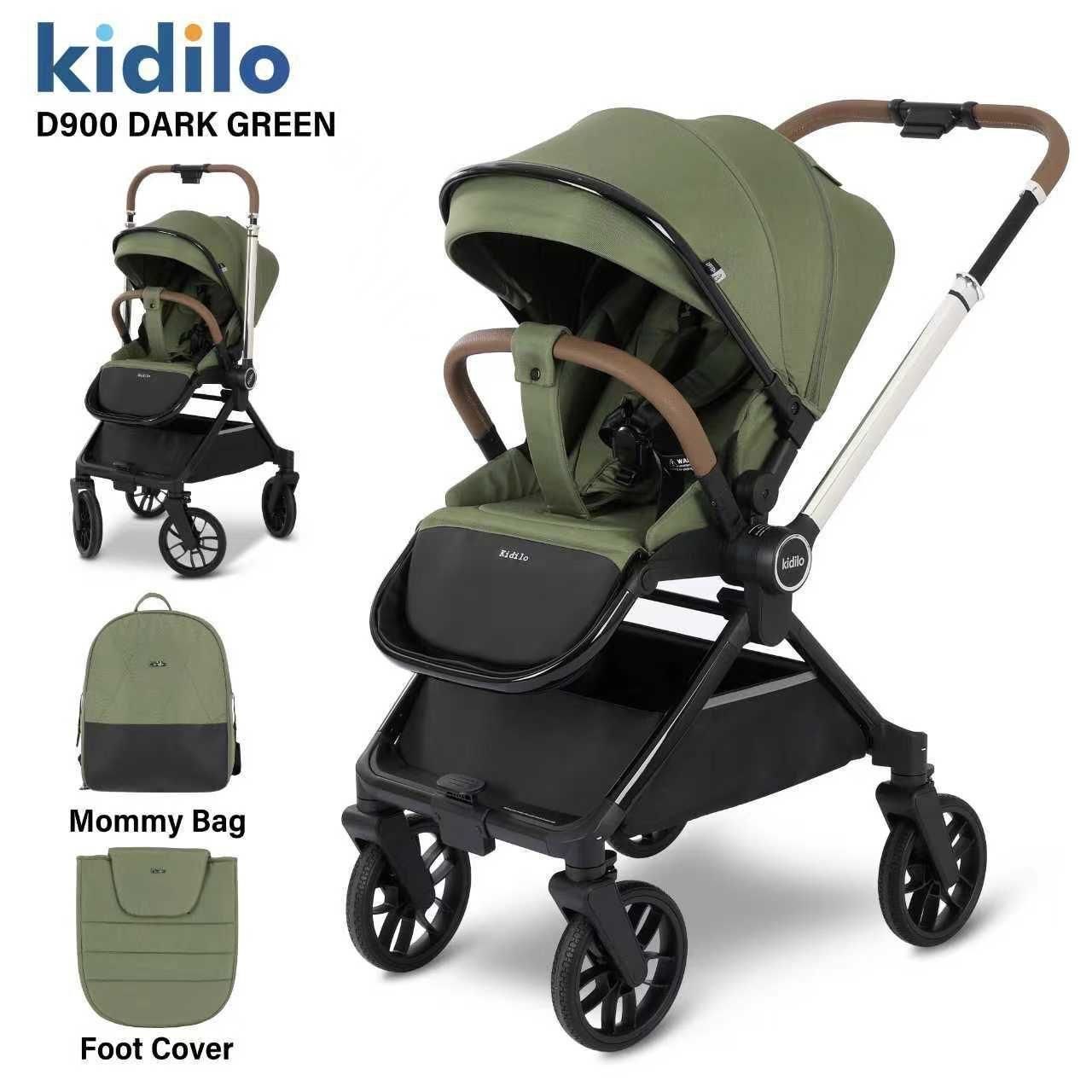 Детская коляска, цвет DARK GREEN арт.D900 Kidilo