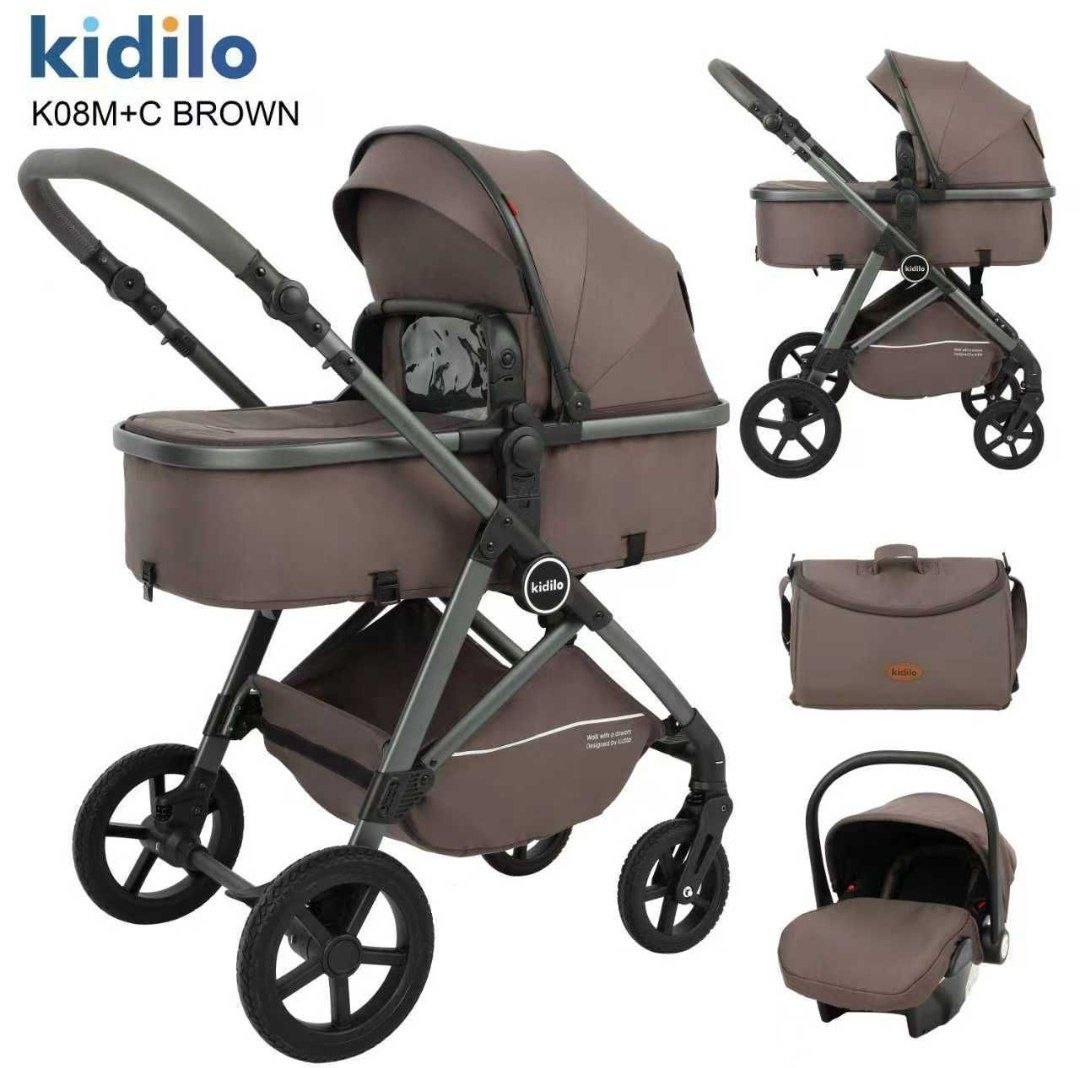 Детская коляска, цвет BRAOWN арт.K 08 M+C Kidilo
