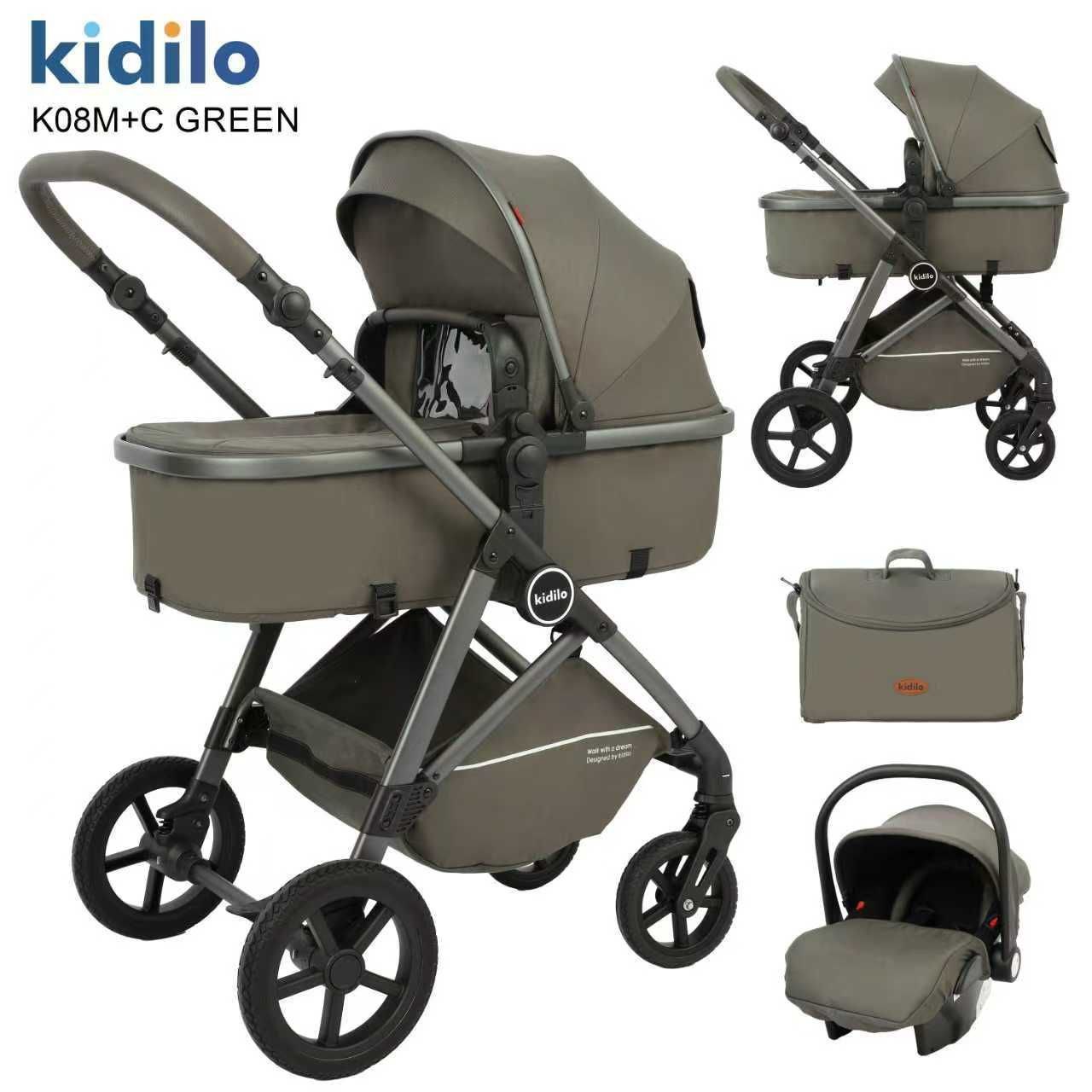 Детская коляска, цвет GREEN арт.K 08 M+C Kidilo