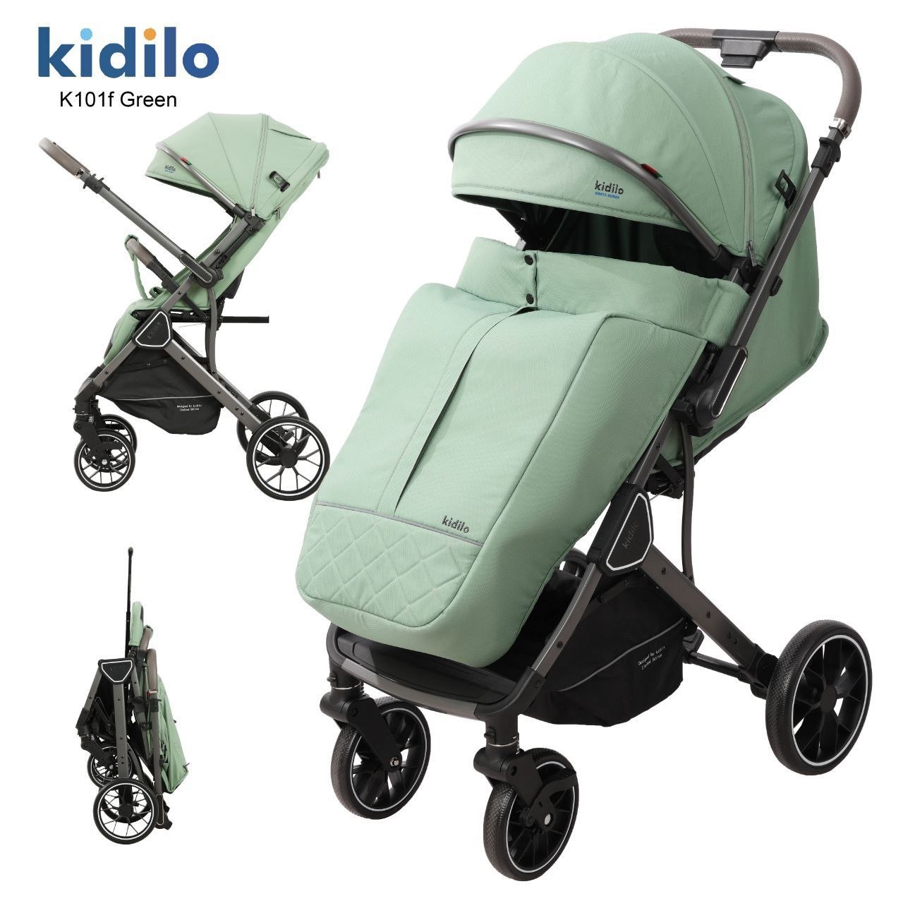 Детская коляска, цвет GREEN № K 101 F kidilo