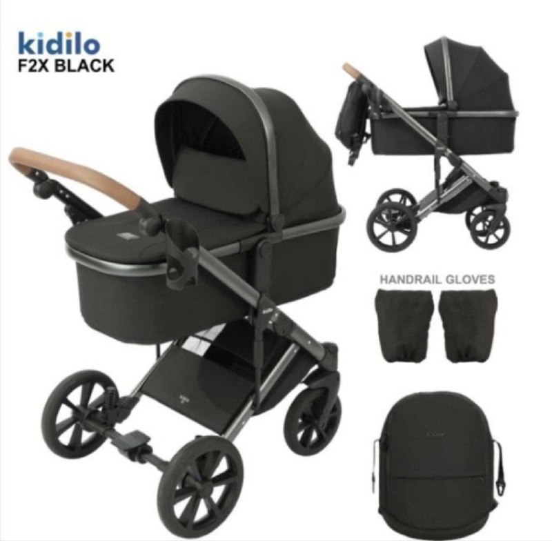 Детская коляска,цвет черный арт.F2X Kidilo