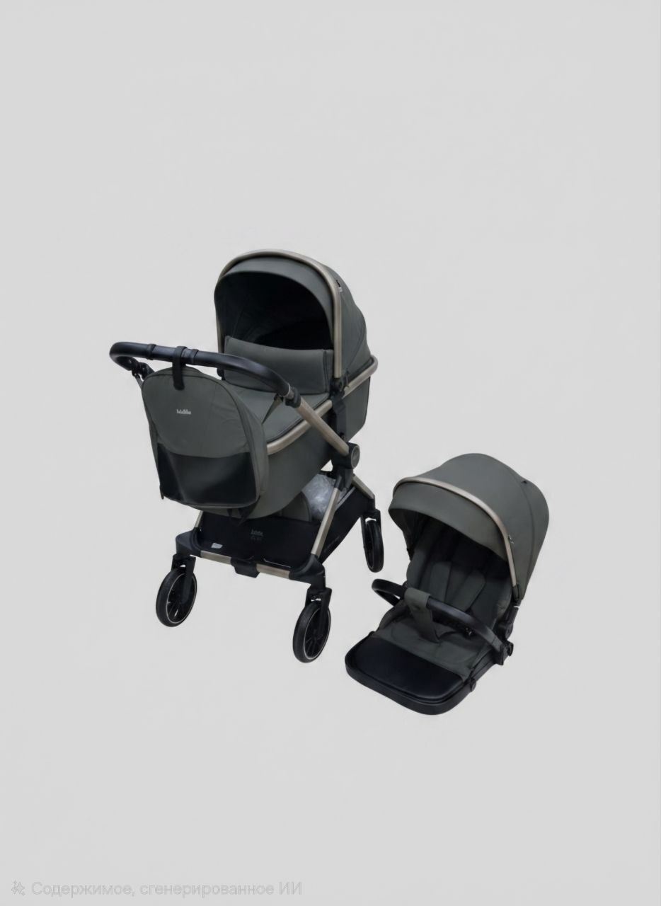Детская коляска,цвет GREEN , арт.D901 2 в 1 kidilo